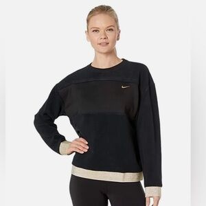 Nike Women's Black Sweatshirt with Gold Trim